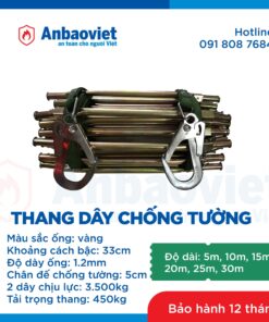 Thang dây thoát hiểm có chân đế chống tường