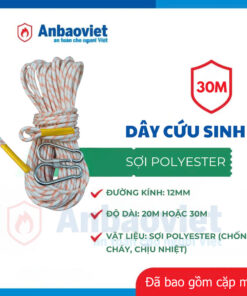 Dây cứu sinh, lõi thép phi 12mm, dài 30 mét gồm móc
